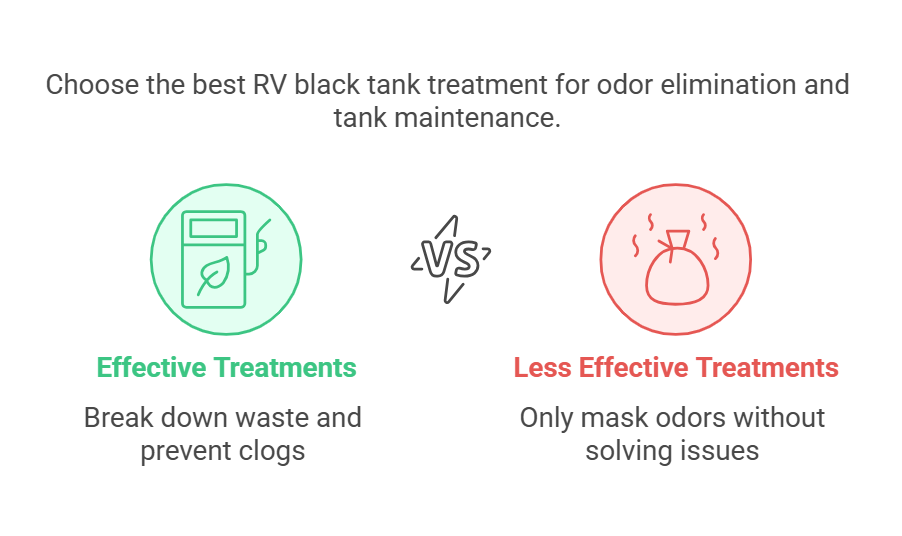 1. Choose the best RV black tank treatment for odor elimination and tank maintance.